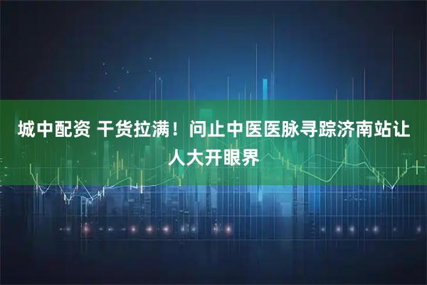 城中配资 干货拉满！问止中医医脉寻踪济南站让人大开眼界